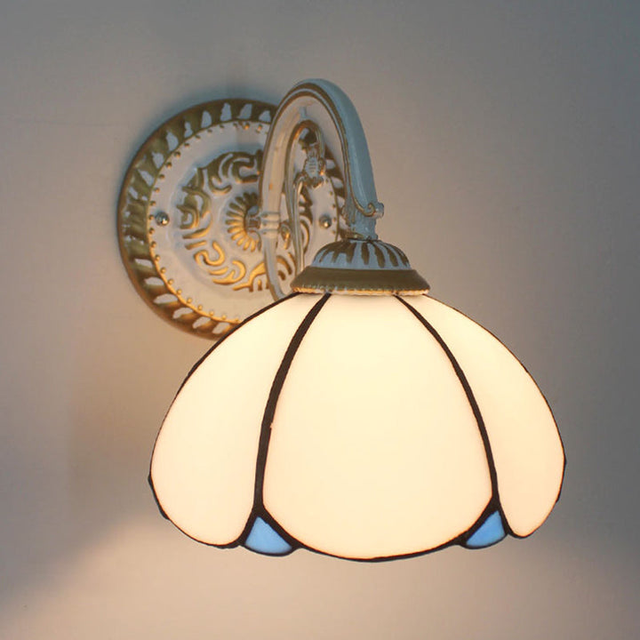 Kalsten | 1-Head Shade Wall Lamp Tiffany Style Handmade Glass Wall Lamp for Living Room