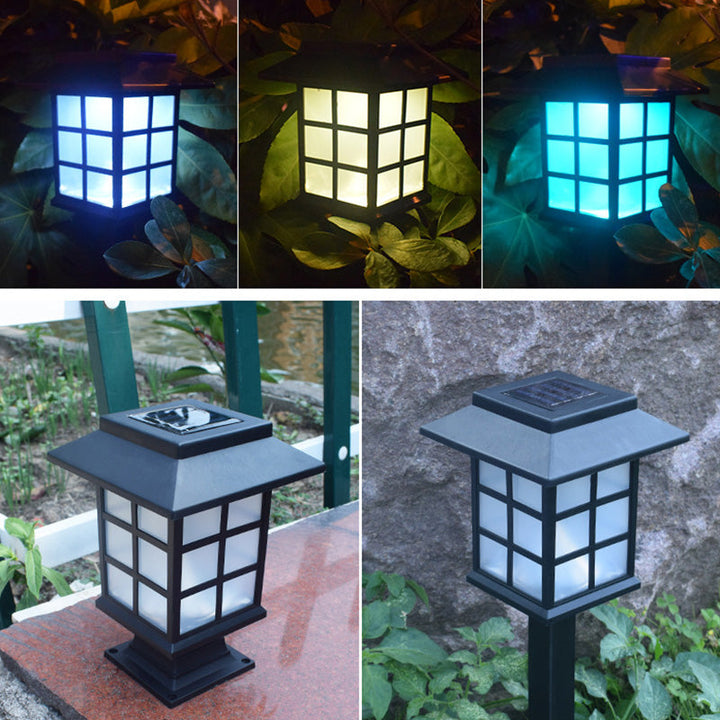 Traditional European Waterproof Solar ABS PC Plastic Rectangular LED Landscape Lighting For Garden | Kalsten