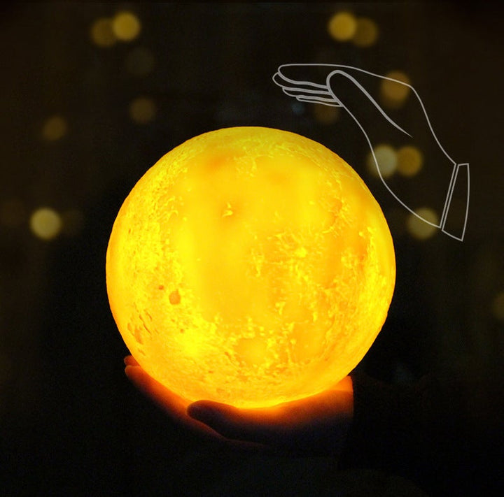 Creative Mini Rechargeable 3D Printed Moon 1-Light LED Table Lamp | Kalsten