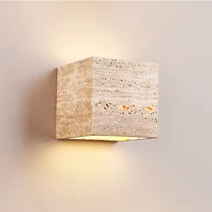 Wabi-Sabi Travertine Outdoor Wall Lamp