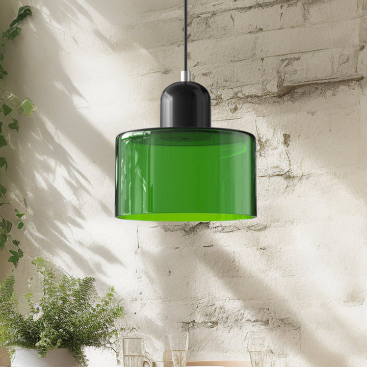 Glass pendant light – Elegant cylindrical pendant light for cozy living spaces | Kalsten