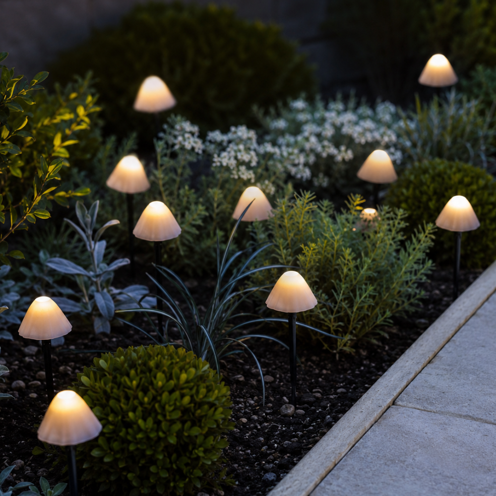 MushroomGlow Solar String Lights