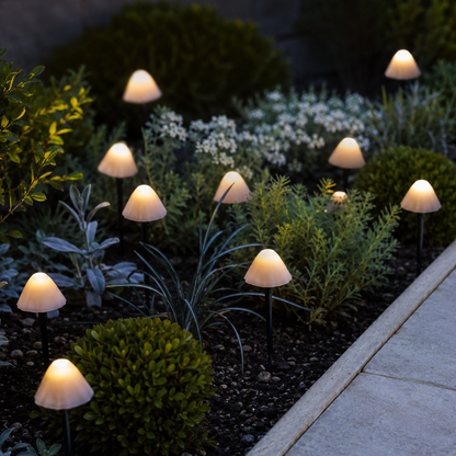 MushroomGlow Solar String Lights