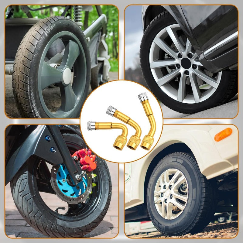 Tire Valve Extension Flexible 3-Way Set | Kalsten