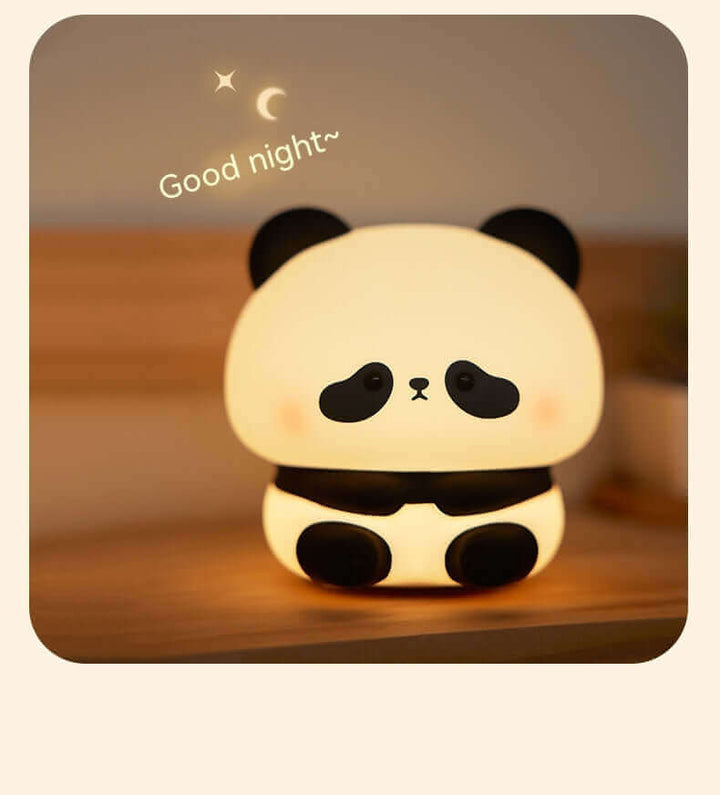 Panda LED Night Light Cute Silicone Night Light USB Rechargeable Touch Night Lamp Bedroom Timing Lamp Decoration Children's Gift Home Decor | Kalsten