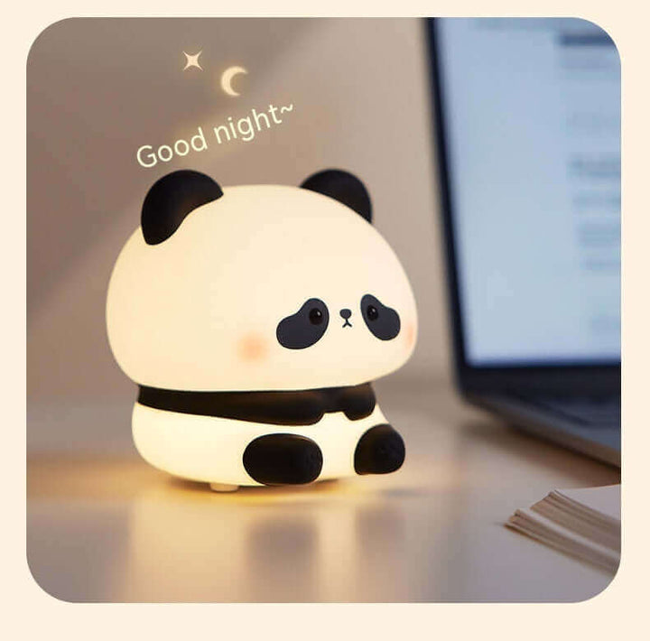 Panda LED Night Light Cute Silicone Night Light USB Rechargeable Touch Night Lamp Bedroom Timing Lamp Decoration Children's Gift Home Decor | Kalsten