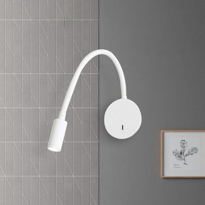 Adjustable Cylinder Reading Wall Light Contemporary Silicone and Metal LED Black/White Sconce Lamp | Kalsten