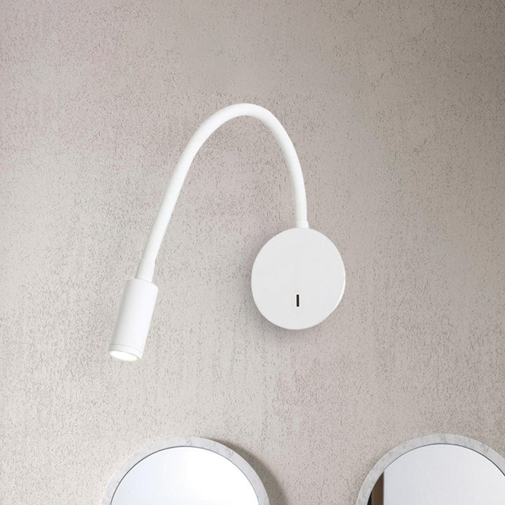 Adjustable Cylinder Reading Wall Light Contemporary Silicone and Metal LED Black/White Sconce Lamp | Kalsten