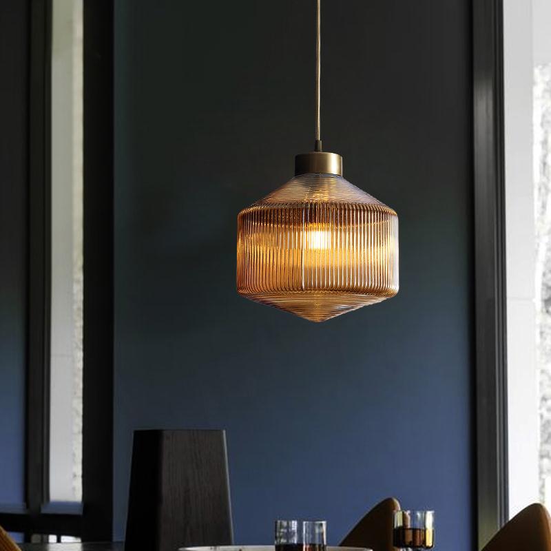 Modern Drum Chandelier made of Glass – Elegant Lighting for Dining Room and Living Room | Kalsten