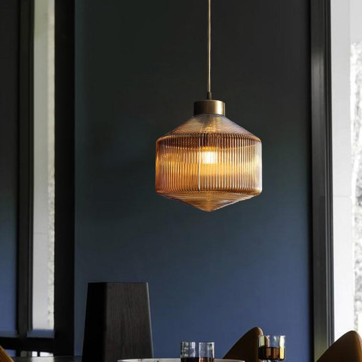 Modern Drum Chandelier made of Glass – Elegant Lighting for Dining Room and Living Room | Kalsten