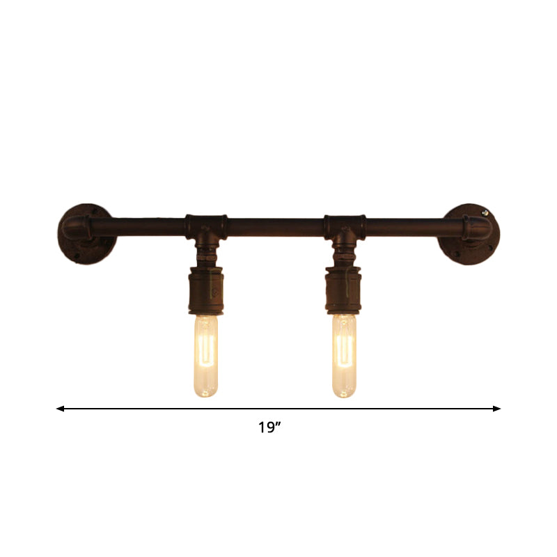 Iron Black Wall Light Straight Pipe 2/4/6 Bulbs Industrial Wall Sconce Light for Living Room | Kalsten