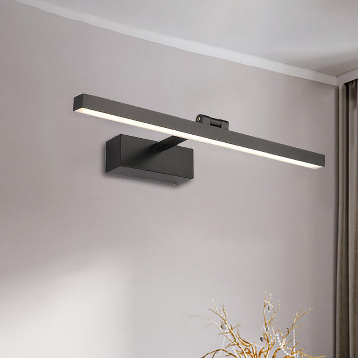 Simplistic Style Rectangle Aluminum Wall Lamp 16"/19.5" W LED Vanity Mirror Light in Black/White for Bathroom | Kalsten