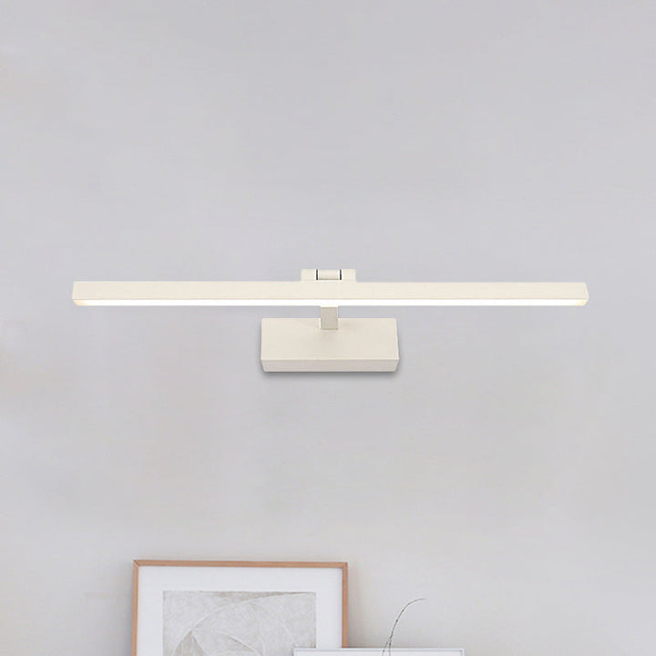 Simplistic Style Rectangle Aluminum Wall Lamp 16"/19.5" W LED Vanity Mirror Light in Black/White for Bathroom | Kalsten