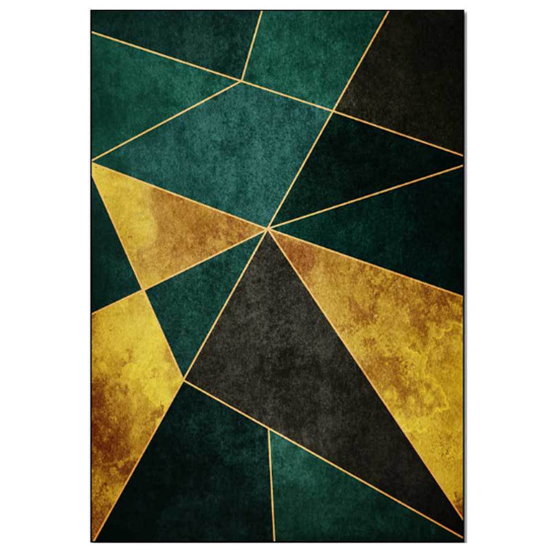BowLift | Calming geometric printed rug Multicolored polyester indoor rug Easy care pet-friendly area rug for living room