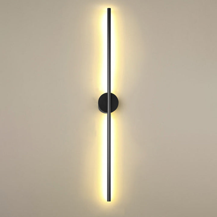 Black Rod LED Wall Lamp Fixture Simple Style Metallic Sconce Light for Living Room | Kalsten
