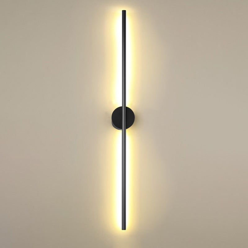 Black Rod LED Wall Lamp Fixture Simple Style Metallic Sconce Light for Living Room | Kalsten