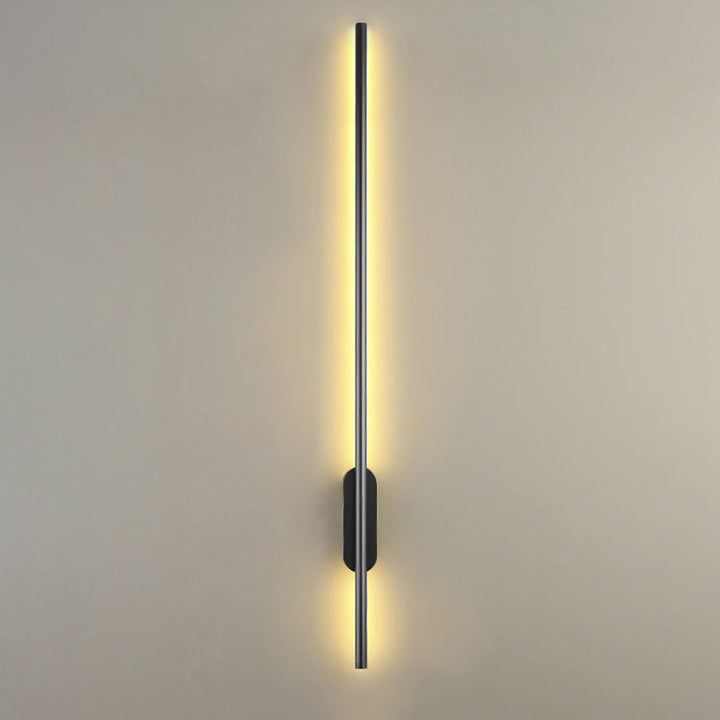 Black Rod LED Wall Lamp Fixture Simple Style Metallic Sconce Light for Living Room | Kalsten