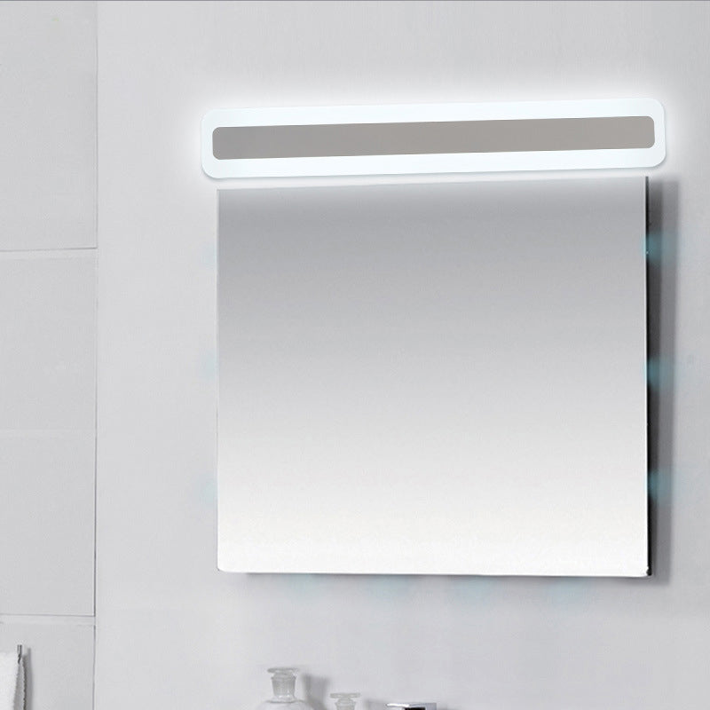 Ultrathin Bar Shaped Flush Wall Sconce Minimalist Acrylic White LED Vanity Light Fixture | Kalsten