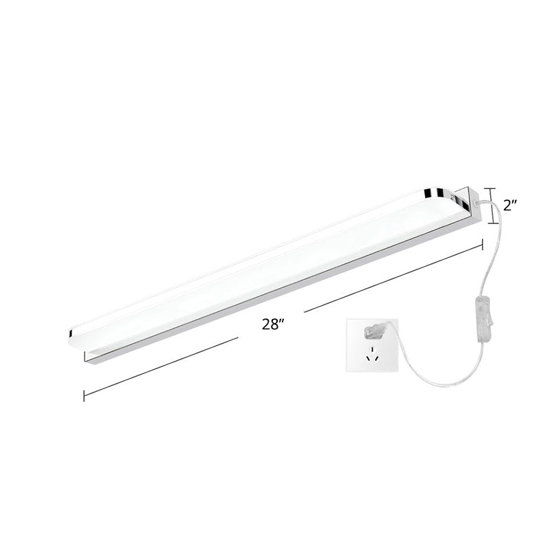 Rounded Corner Bath Bar Simplicity Stainless Steel LED Vanity Wall Light Fixture | Kalsten