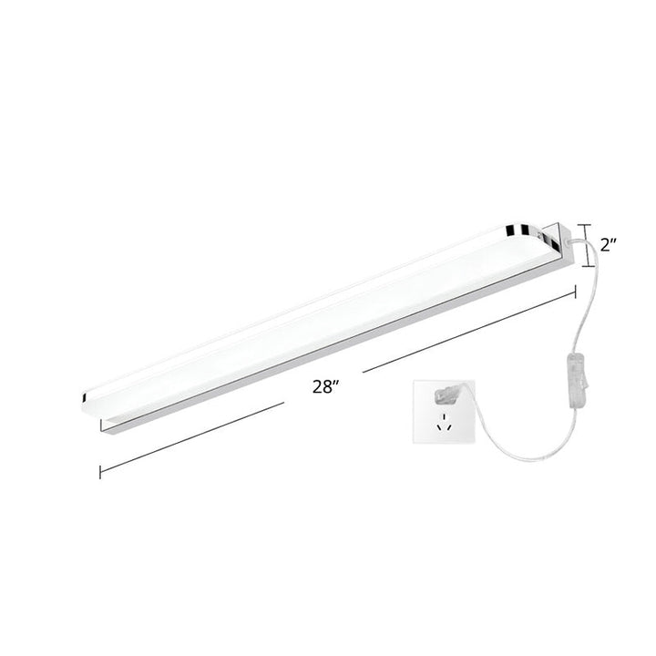 Rounded Corner Bath Bar Simplicity Stainless Steel LED Vanity Wall Light Fixture | Kalsten