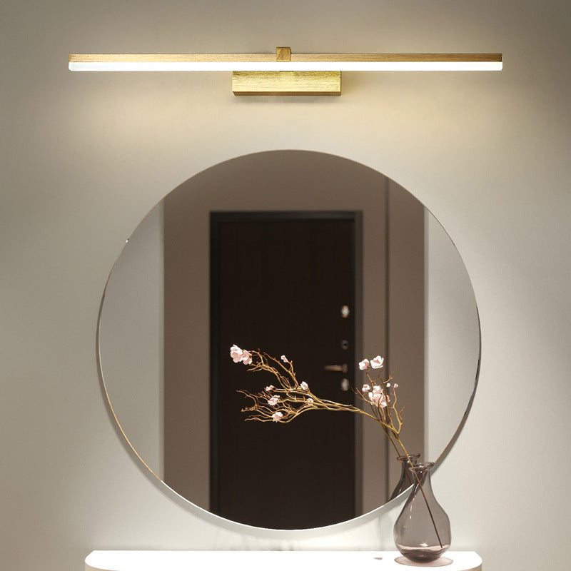 Gold Stick Shaped Bath Lighting Simplicity Metal LED Vanity Light Fixture for Bathroom | Kalsten