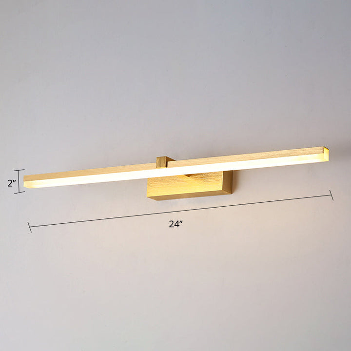 Gold Stick Shaped Bath Lighting Simplicity Metal LED Vanity Light Fixture for Bathroom | Kalsten