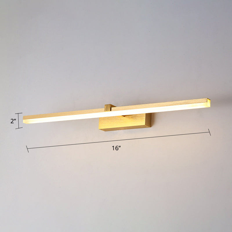 Gold Stick Shaped Bath Lighting Simplicity Metal LED Vanity Light Fixture for Bathroom | Kalsten