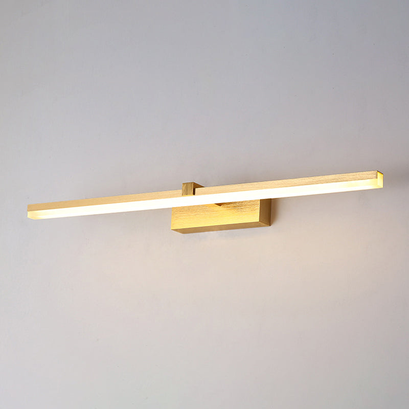 Gold Stick Shaped Bath Lighting Simplicity Metal LED Vanity Light Fixture for Bathroom | Kalsten