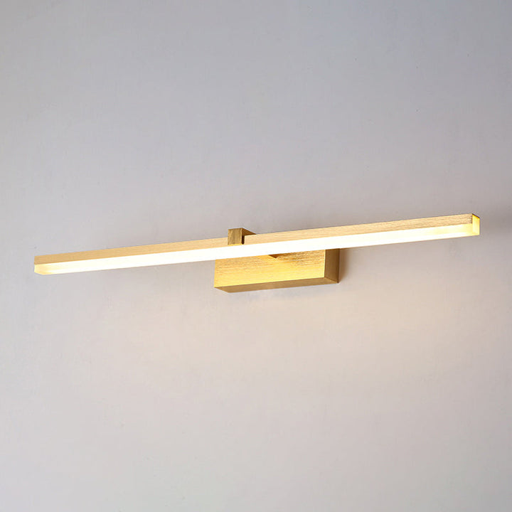 Gold Stick Shaped Bath Lighting Simplicity Metal LED Vanity Light Fixture for Bathroom | Kalsten