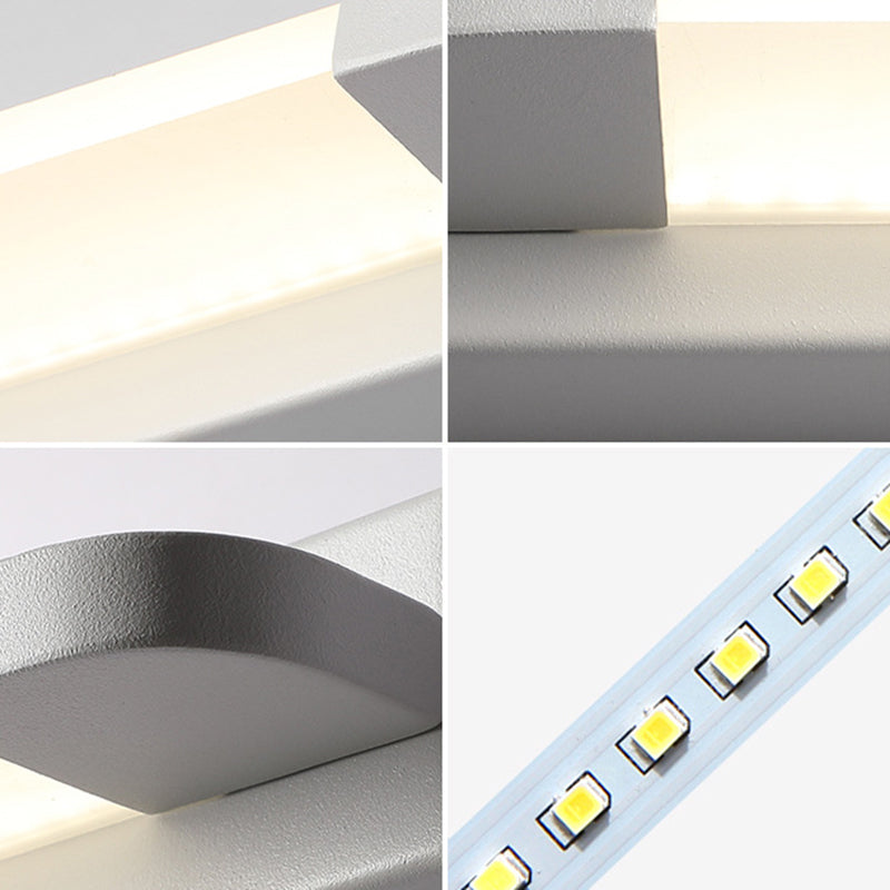 Bar Shaped Bathroom Sconce Light Acrylic LED Vanity Wall Light Fixture with Rounded Corner | Kalsten