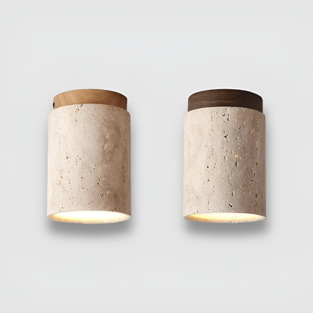 ZenElegance Wabi Sabi Luxury Ceiling Lighting - Natural Travertine LED Kalsten