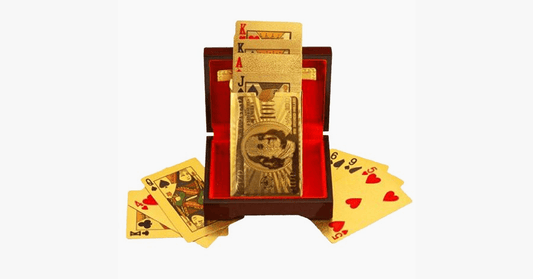 24-karat gold-plated playing cards with optional case