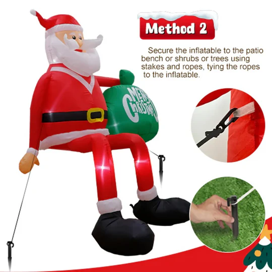 8FT Inflatable Climbing Santa