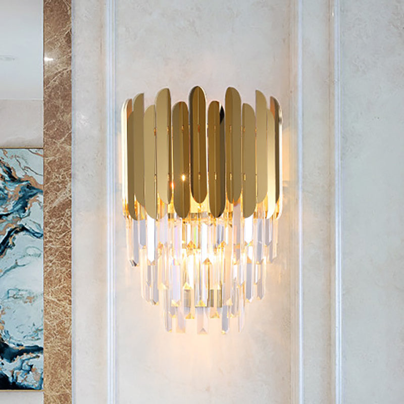 Modern Brass Crystal Wall Lamp
