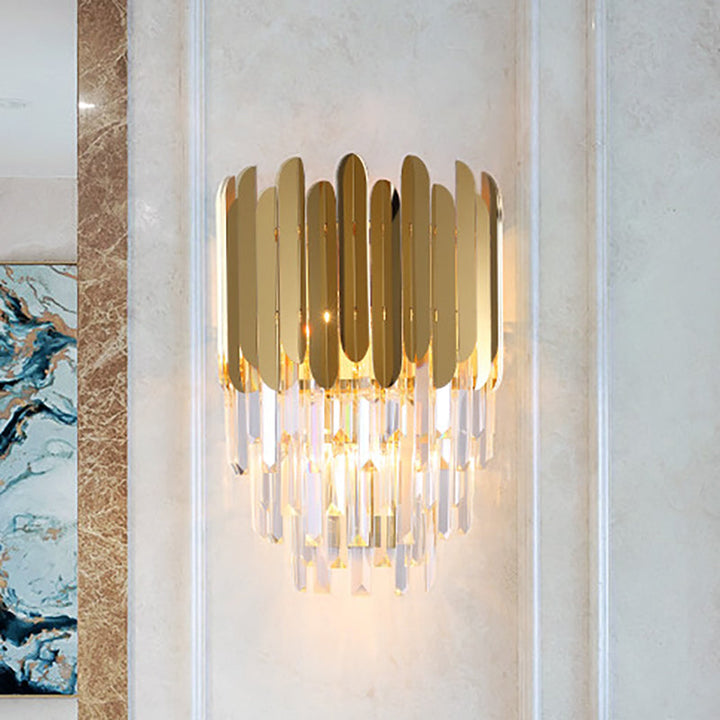 Modern Brass Crystal Wall Lamp