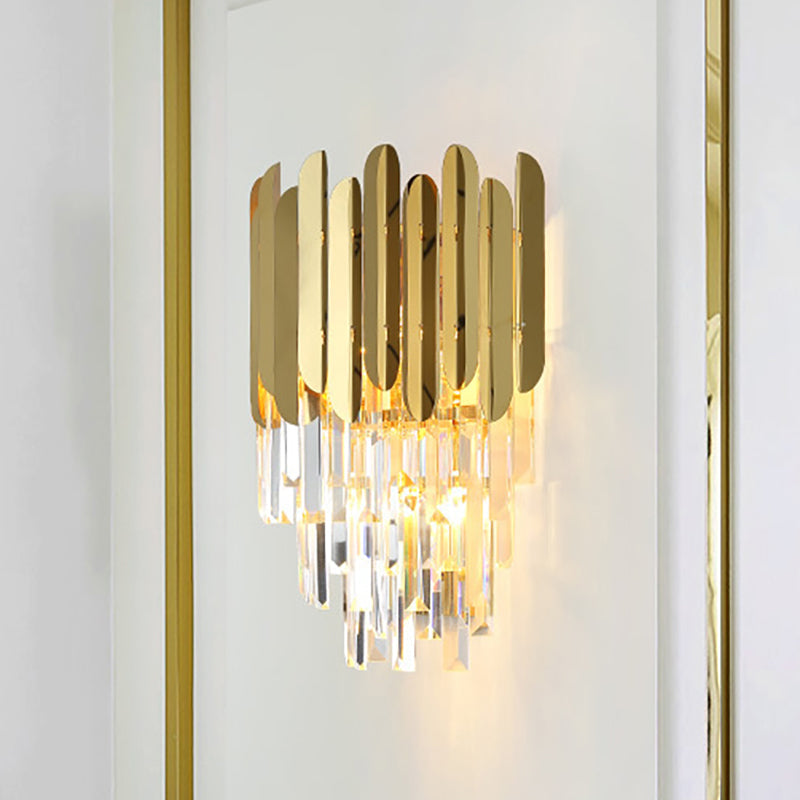 Modern Brass Crystal Wall Lamp