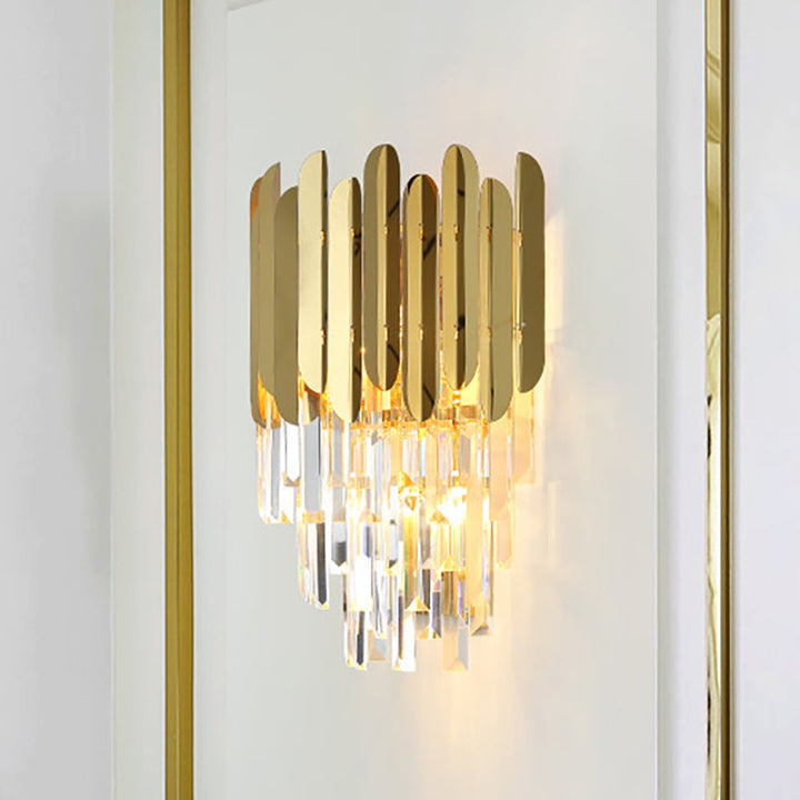 Modern Brass Crystal Wall Lamp