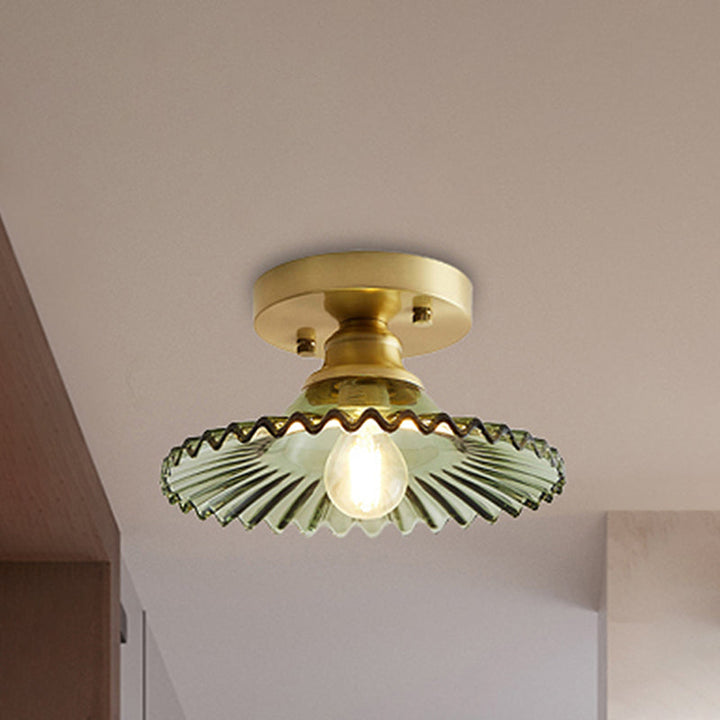 LumiCraft – Industrial Ceiling Lamp with Green Glass Shade | Kalsten