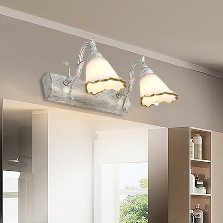 Kalsten | Flower Bath Wall Light Classic Opal Glass 2/3/4 Lights Bronze/White Make-Up Lighting