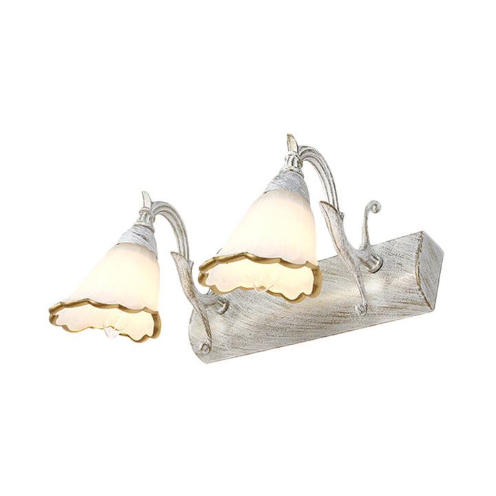 Kalsten | Flower Bath Wall Light Classic Opal Glass 2/3/4 Lights Bronze/White Make-Up Lighting