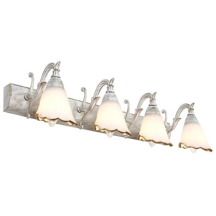 Kalsten | Flower Bath Wall Light Classic Opal Glass 2/3/4 Lights Bronze/White Make-Up Lighting
