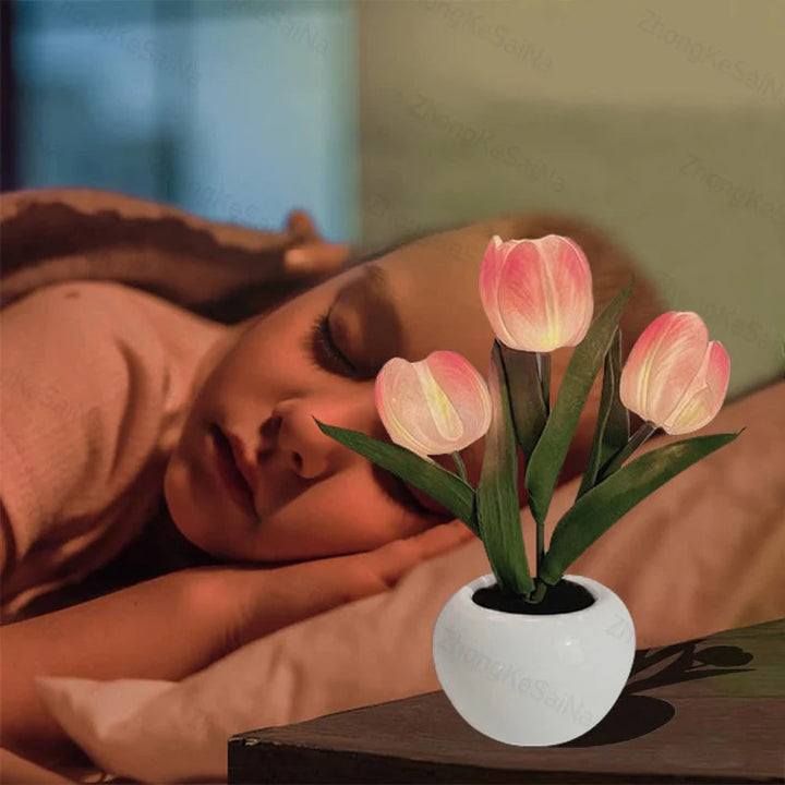 LED Tulip Nightstand Lamp Flower Table Lamp | Kalsten