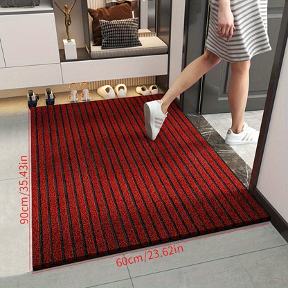 All-weather doormat – Wear-resistant striped doormat, non-slip, stain- and fade-resistant, flat mat for indoor and outdoor use