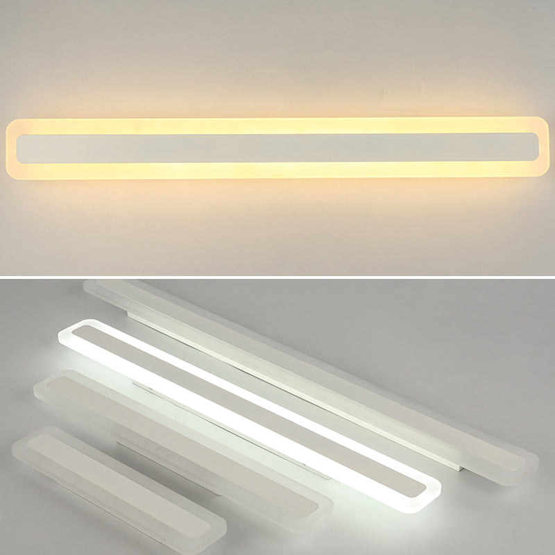 Rectangular Acrylic LED Wall Mount Light Fixture Nordic Waterproof Vanity Wall Sconce for Bathroom | Kalsten