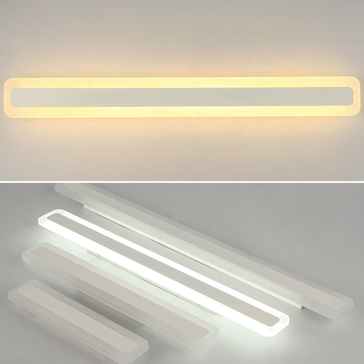 Rectangular Acrylic LED Wall Mount Light Fixture Nordic Waterproof Vanity Wall Sconce for Bathroom | Kalsten