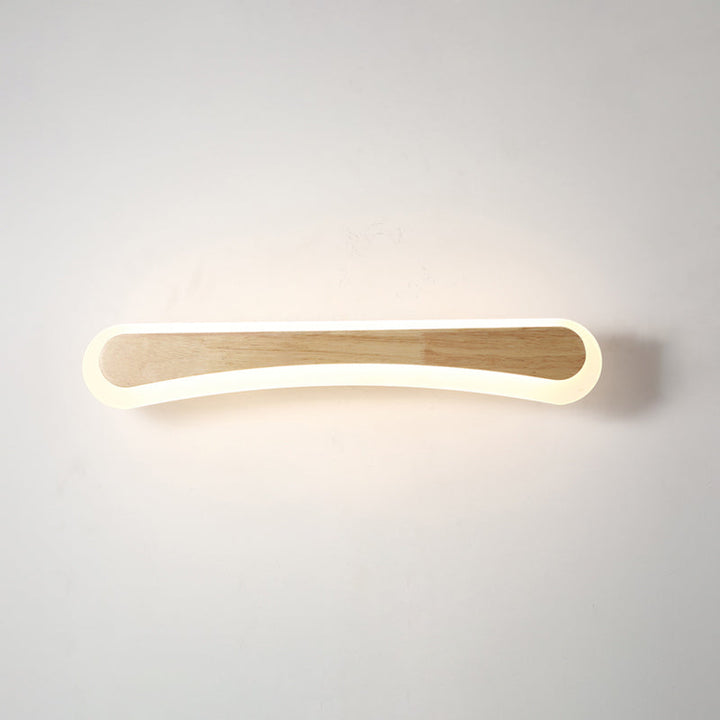 Modern Bathroom Vanity Light Wooden LED Vanity Light Fixtures in Acrylic Shade | Kalsten