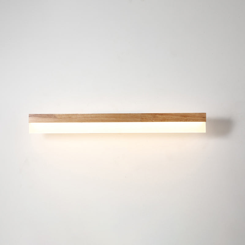 Modern Bathroom Vanity Light Wooden LED Vanity Light Fixtures in Acrylic Shade | Kalsten