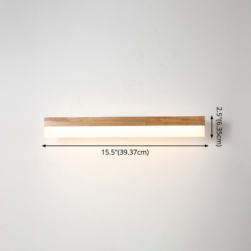 Modern Bathroom Vanity Light Wooden LED Vanity Light Fixtures in Acrylic Shade | Kalsten