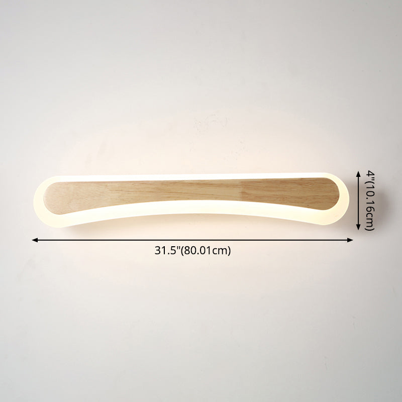 Modern Bathroom Vanity Light Wooden LED Vanity Light Fixtures in Acrylic Shade | Kalsten