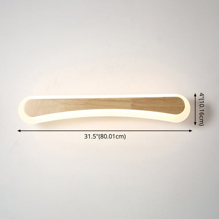 Modern Bathroom Vanity Light Wooden LED Vanity Light Fixtures in Acrylic Shade | Kalsten
